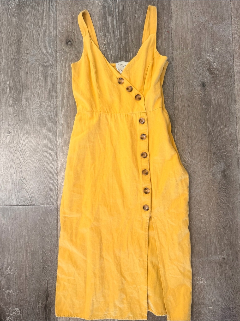 Harper Heritage Yellow Button-Front Sheath Dress 0379 - Picture 2 of 6